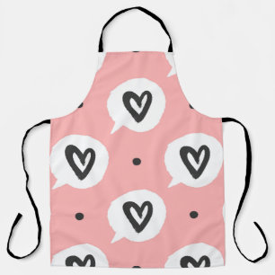 Round dots and bubbles of speech with outlines of apron