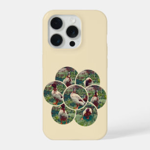 Round Duck Oil Paint Collarge, iPhone 15 Pro Case