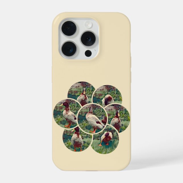 Round Duck Oil Paint Collarge,  iPhone Case (Back)