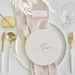 Round Elegant Modern Ivory Calligraphy Wedding Menu<br><div class="desc">Designed to coordinate with for the «ETHEREAL» Wedding Invitation Collection. Other table numbers in the collection are sold separately. View the collection link on this page to see all of the matching items in this beautiful design or see the collection here: https://bit.ly/2W3Hg9Z</div>