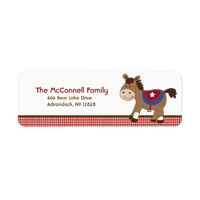 Round 'Em Up Western Horse ADDRESS LABELS (Front)