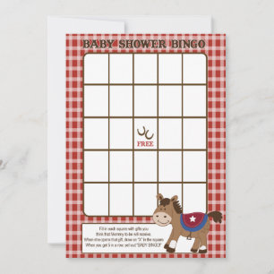 Round Em Up Western Horse Baby Shower Bingo