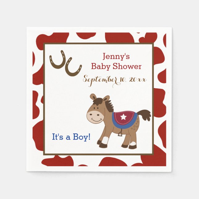 Round Em Up Western Horse Napkins (Front)