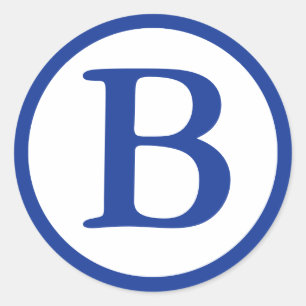 Round Envelope Seals with Monogram - Navy Blue