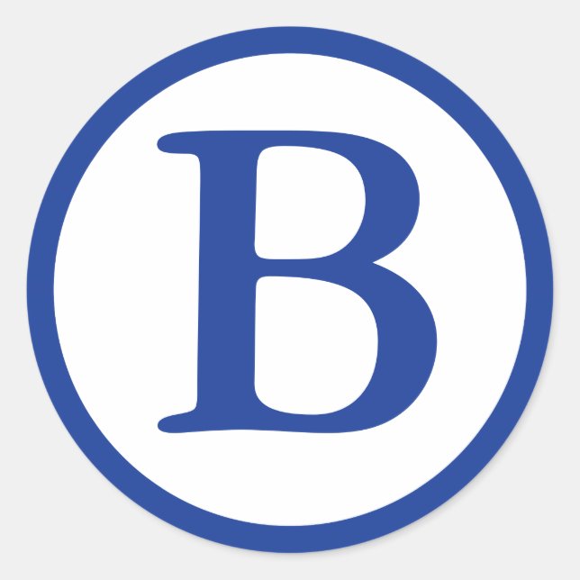 Round Envelope Seals with Monogram - Navy Blue (Front)