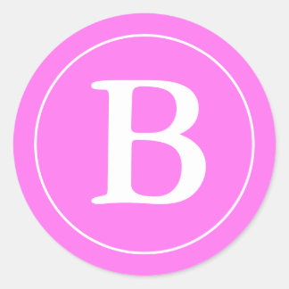 Round Envelope Seals with Monogram - Pink & White