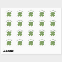 Round "Erin Go Bragh" Shamrock Stickers