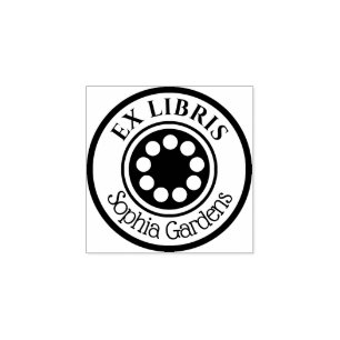 Round Ex Libris circles Rubber Stamp