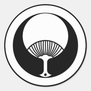 Round fan in circle classic round sticker