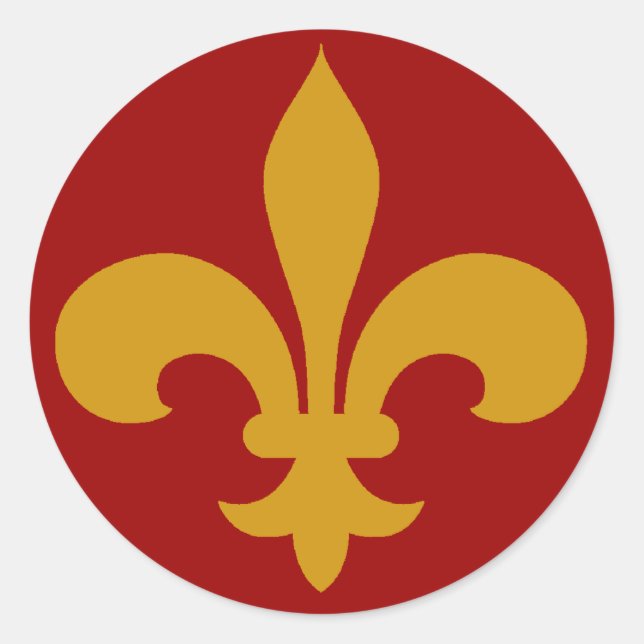Round Fleur de Lis Stickers GOLD (Front)