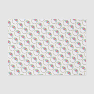 Round Floral Frosted Wedding Birthday Cake Tissue Paper