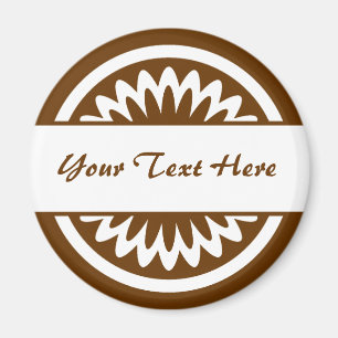 Round Flower - Brown Magnet