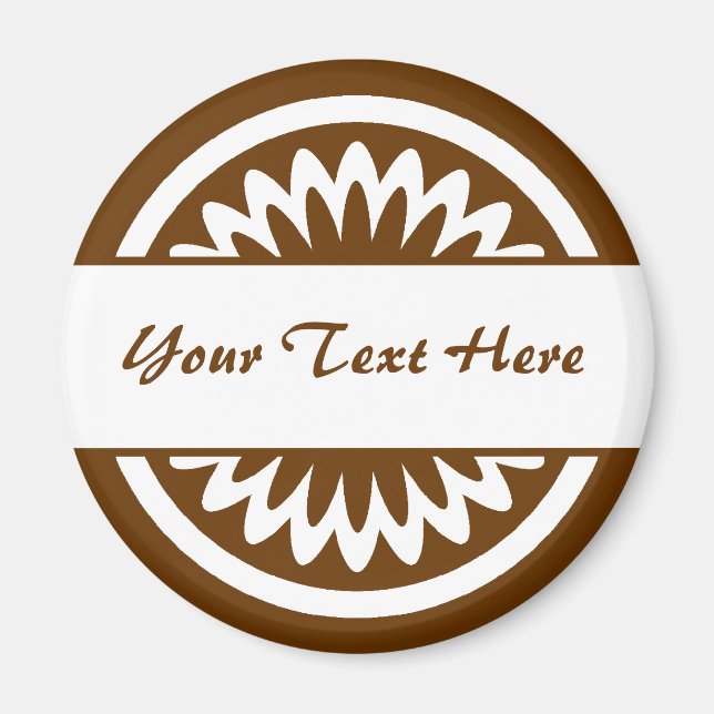 Round Flower - Brown Magnet (Front)
