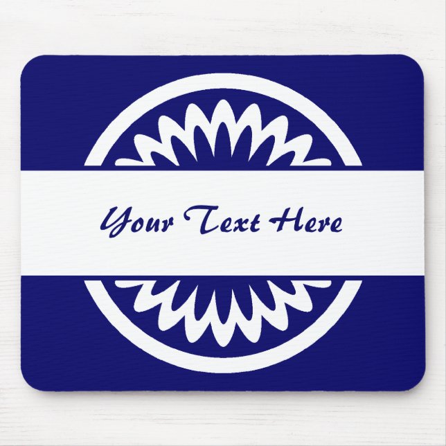 Round Flower - Dark Blue Mouse Pad (Front)