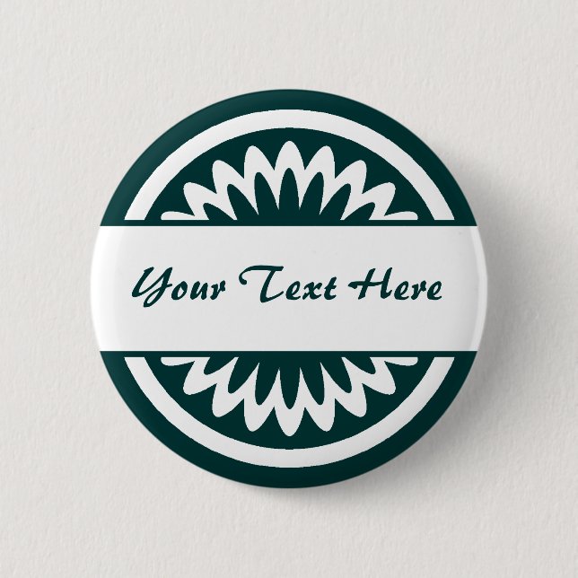 Round Flower - Dark Green 6 Cm Round Badge (Front)