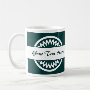 Round Flower - Dark Green Coffee Mug