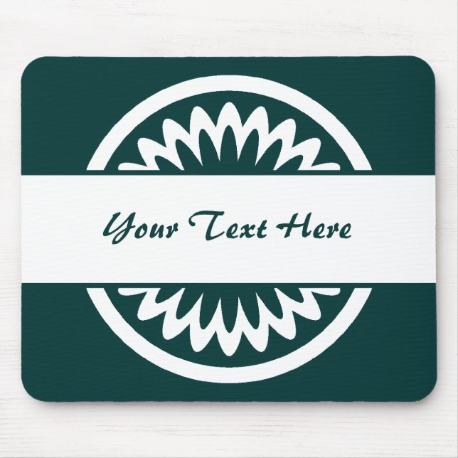 Round Flower - Dark Green Mouse Pad (Front)