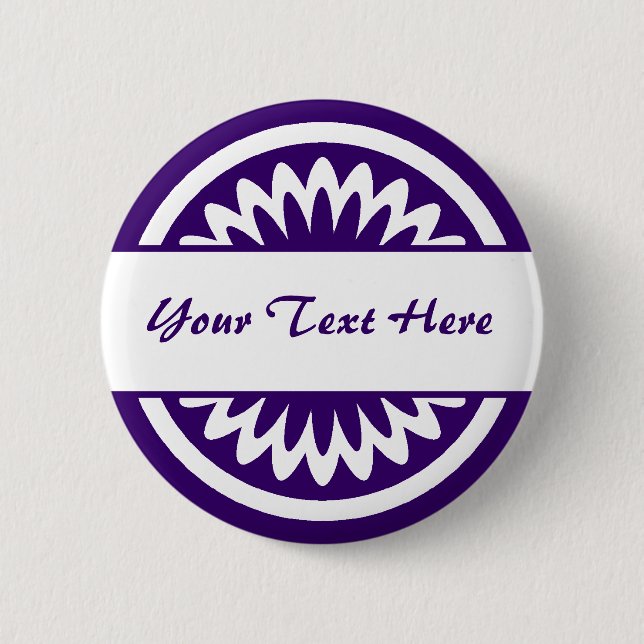 Round Flower - Deep Purple 6 Cm Round Badge (Front)