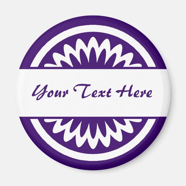 Round Flower - Deep Purple Magnet (Front)
