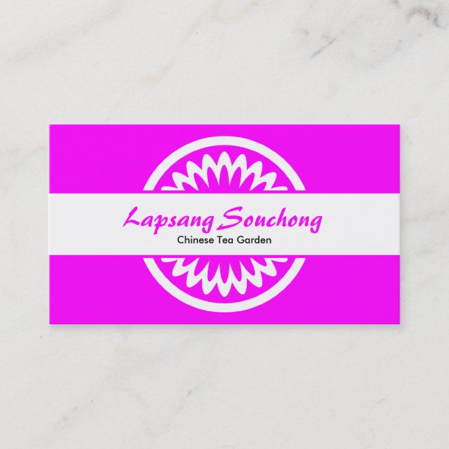 Round Flower - Magenta Business Card (Front)