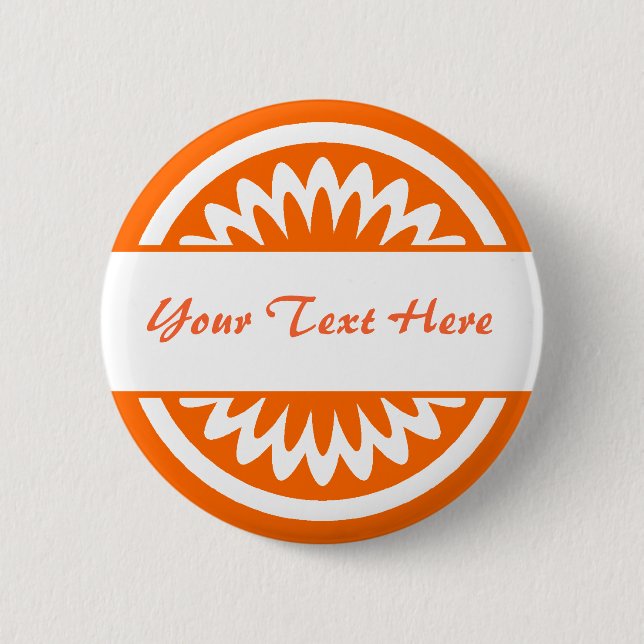 Round Flower - Orange 6 Cm Round Badge (Front)