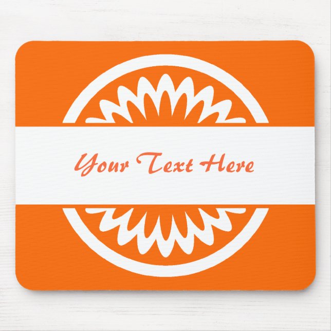 Round Flower - Orange Mouse Pad (Front)