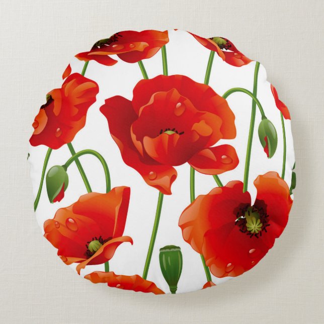 Round Flower Pillow (Front)