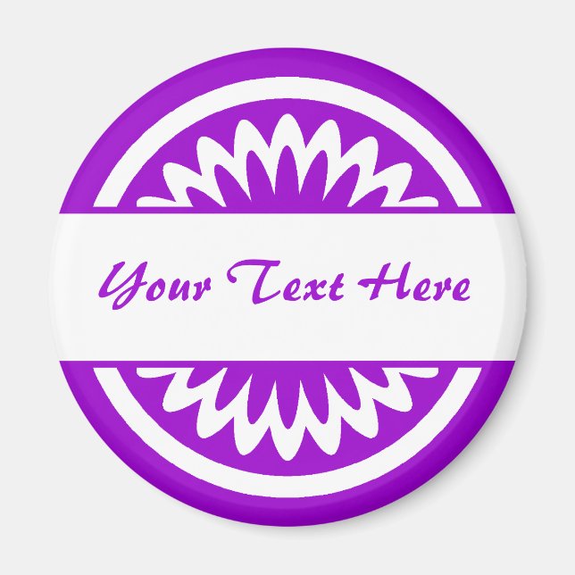 Round Flower - Purple Magnet (Front)