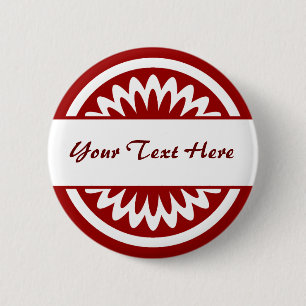 Round Flower - Ruby Red 6 Cm Round Badge