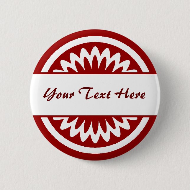 Round Flower - Ruby Red 6 Cm Round Badge (Front)