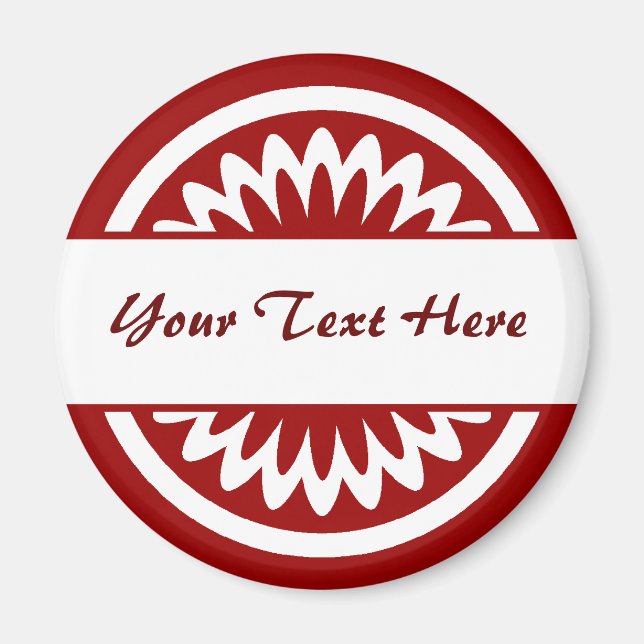 Round Flower - Ruby Red Magnet (Front)