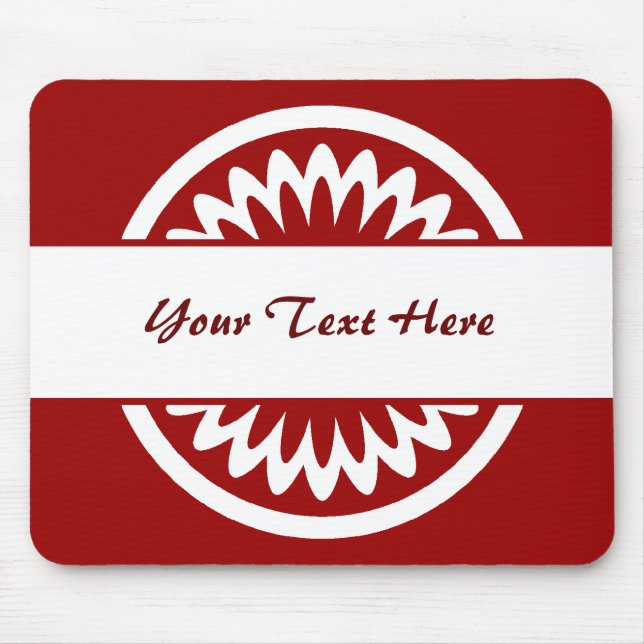 Round Flower - Ruby Red Mouse Pad (Front)