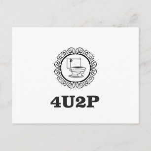 round for you to pee postcard