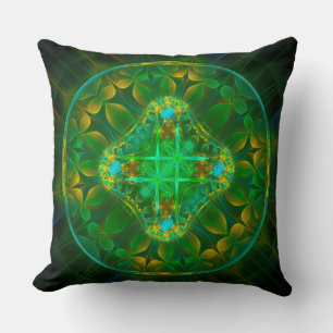 Round fractal fairy ornament cushion