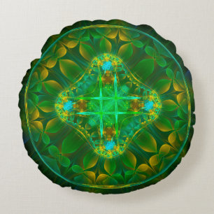 Round fractal fairy ornament cushion