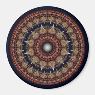 Round fractal fancy pattern magnet