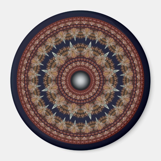 Round fractal fancy pattern magnet (Front)