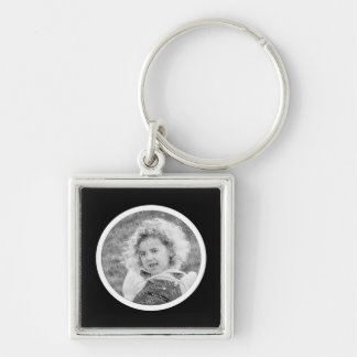Round Frame Black & White Custom Photo Keyring