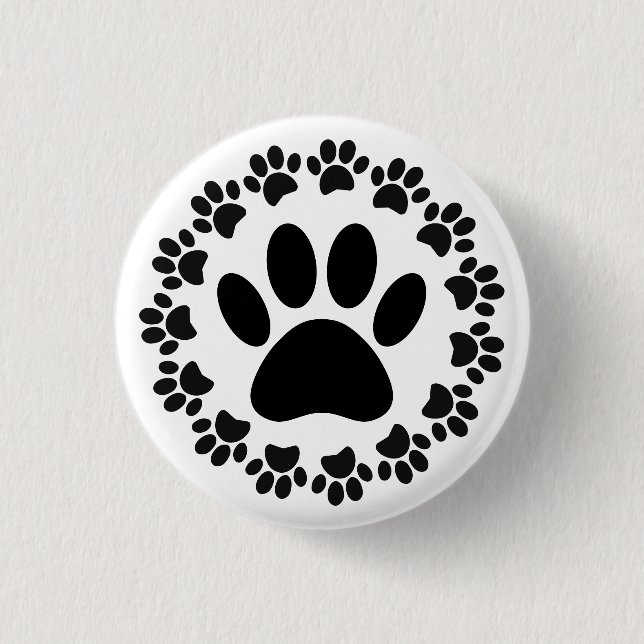 Round Frame Dog Paw Print Pattern 3 Cm Round Badge (Front)