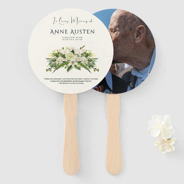 Round Funeral Program Fan (Front and Back)