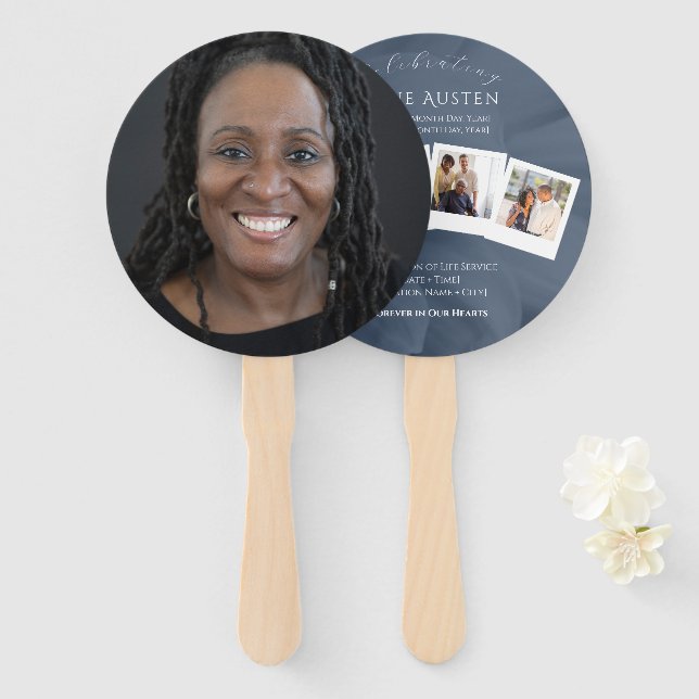 Round Funeral Program Fan Classic & Soft (Front and Back)