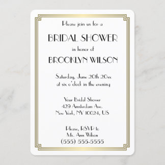 Round Gatsby Art Deco Bridal Shower Invitations
