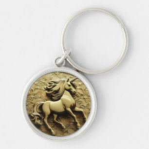 Round Gold Unicorn Coin, Key Ring
