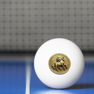 Round Gold Unicorn Coin, Ping Pong Ball