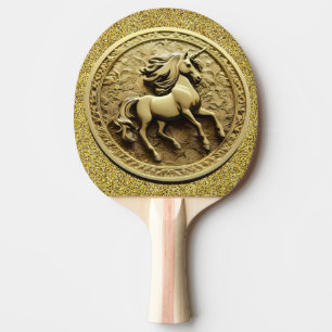 Round Gold Unicorn Coin, Ping Pong Paddle
