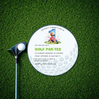 Round Golf Ball "Hole in One" 1st Birthday