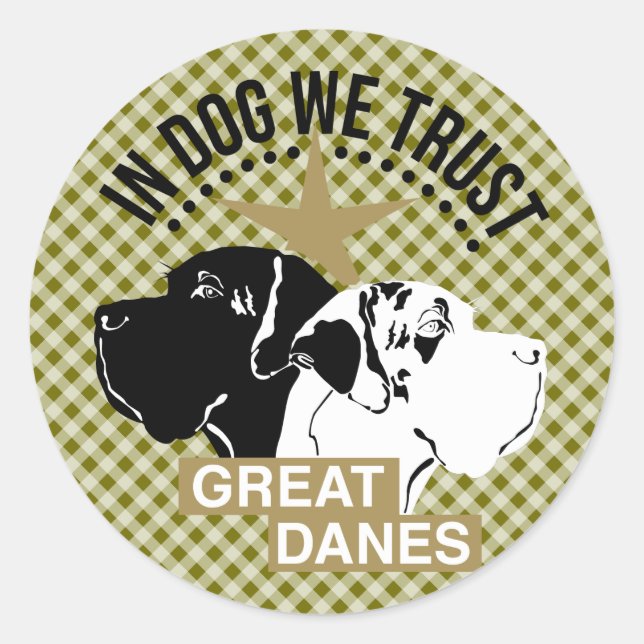 Round Great Dane Sticker (Front)