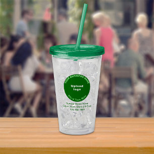 Round Green Business Brand Acrylic Tumbler