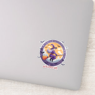 Round Halloween Witch