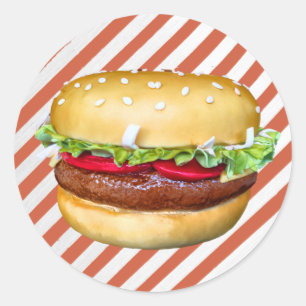 Round Hamburger Cake Classic Round Sticker